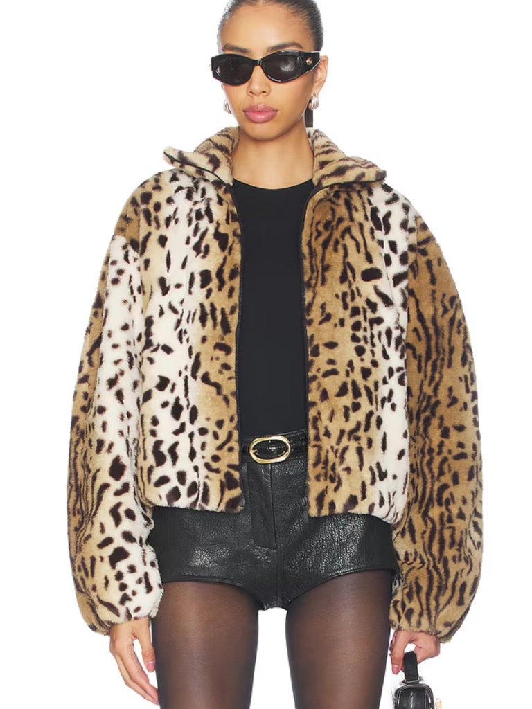 Amanda Uprichard - Animal Print Bomber Jacket